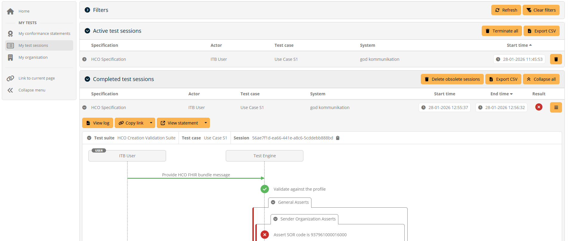 ITB See test results